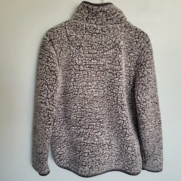 Thread and Supply Sherpa Fleece Quarter Zip Pullover Gray Womens Small - Picture 2 of 13